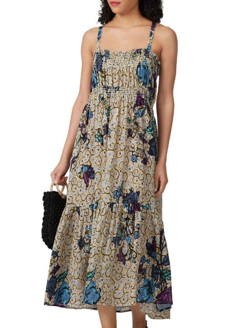 Warm X Madewell Smocked Sunshine Cotton Maxi Dress: Earthy Dots Floral - $450